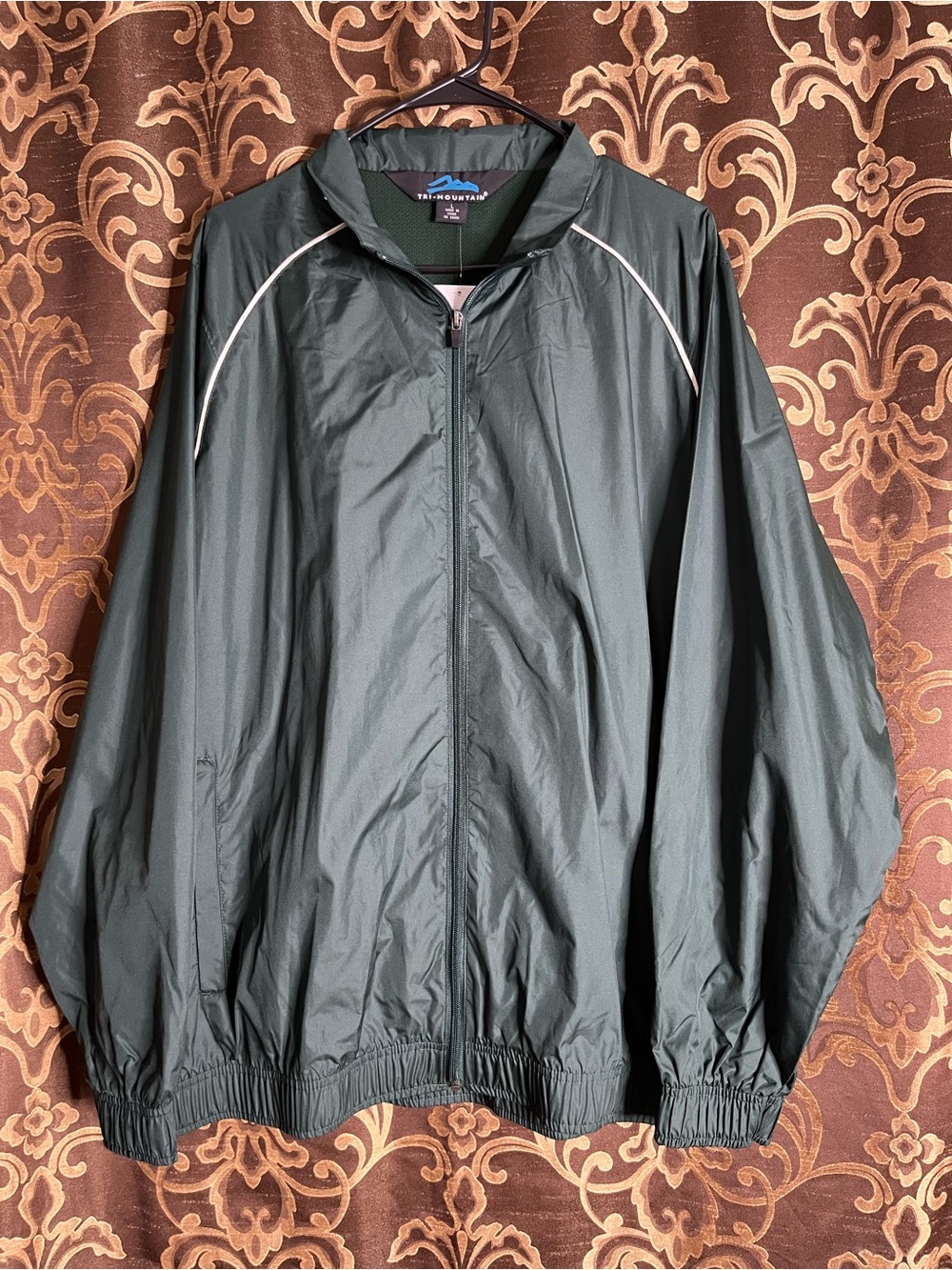 Tri-Mountain Men's Forest Green Zip-Up Windbreaker Jacket